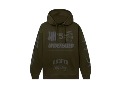 ANTI SOCIAL SOCIAL CLUB x Undefeated Schizophrenia Reflective Hoodie "Army"