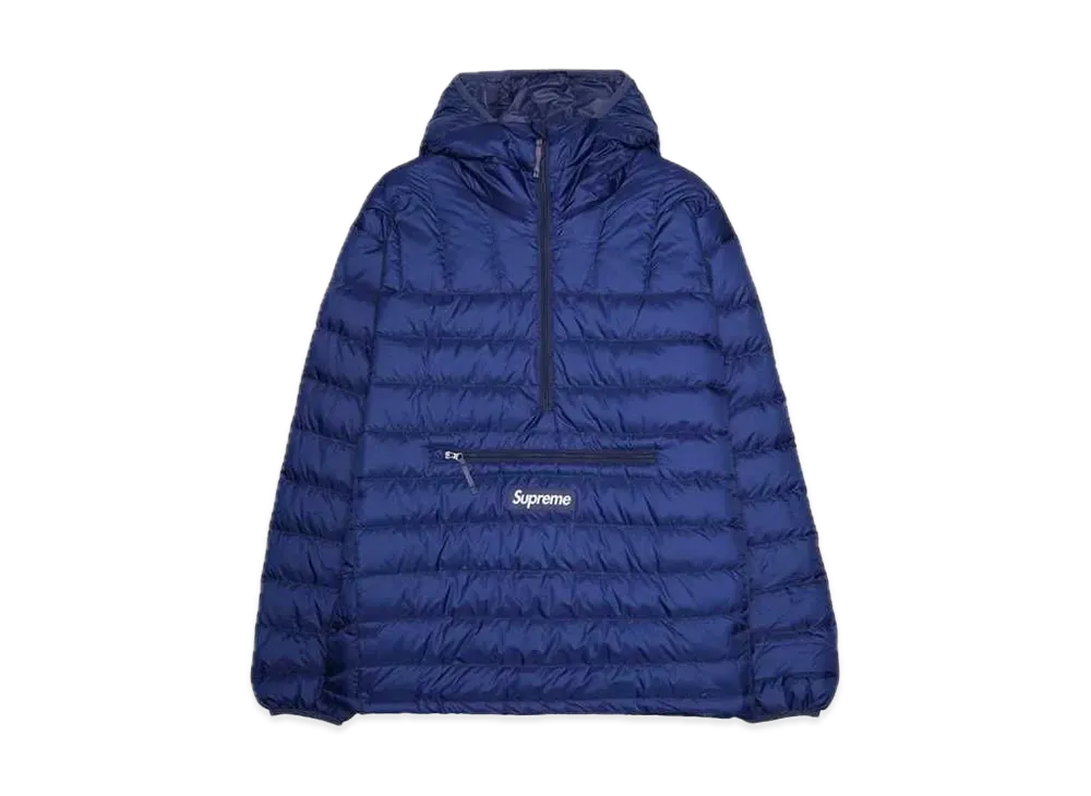 Supreme マイクロダウンネイビー Supreme Micro Down Half Zip Hooded Pullover 