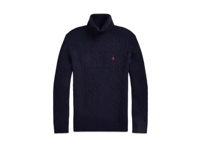 Polo Ralph Lauren Cable Wool Cashmere Turtleneck Sweater "Blue"