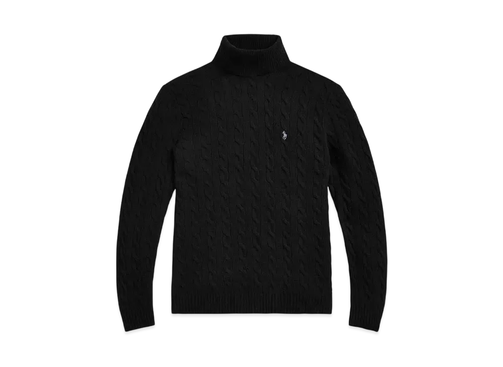 Polo Ralph Lauren Cable Wool Cashmere Turtleneck Sweater "Black"