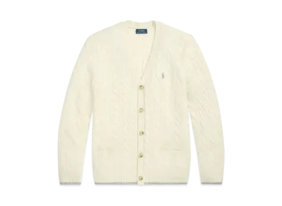 Polo Ralph Lauren Cable Knit Wool Cashmere Cardigan "Natural"
