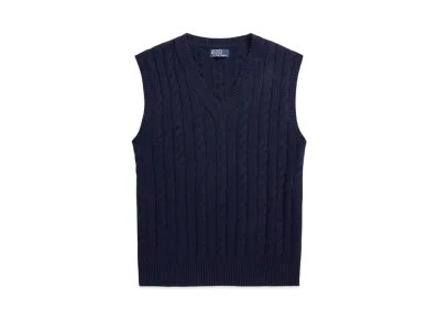 Polo Ralph Lauren Cable Knit Wool Cashmere Vest "Blue"