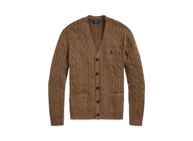 Polo Ralph Lauren Cable Knit Cotton Cardigan "Brown"