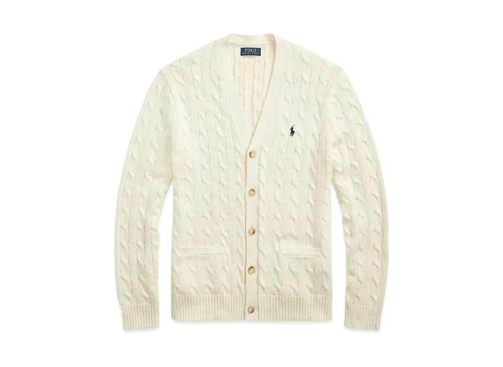 Polo Ralph Lauren Cable Knit Cotton Cardigan "Natural"
