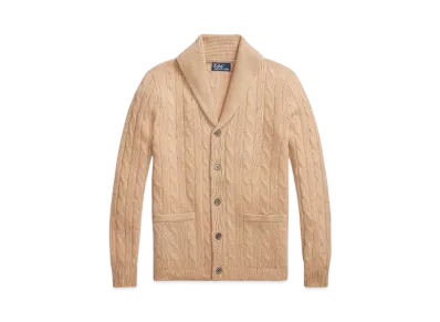 Polo Ralph Lauren Cable Knit Cashmere Cardigan "Brown"