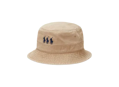 Polo Ralph Lauren Triple Pony Cotton Twill Bucket Hat "Brown"