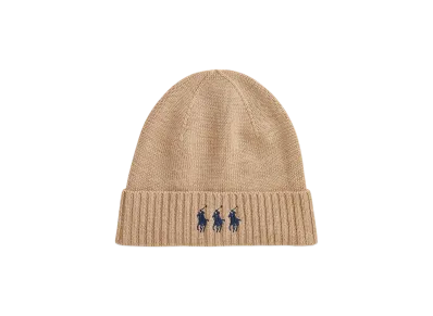 Polo Ralph Lauren Triple Pony Washable Wool Beanie "Brown"
