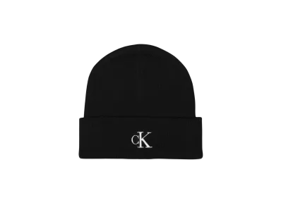 Calvin Klein Jeans MONOGRAM CUFF BEANIES "BLACK"
