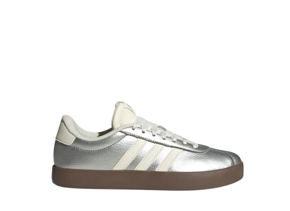 adidas Women's VL Court 3.0 "Silver Metallic/Off White/Gum"