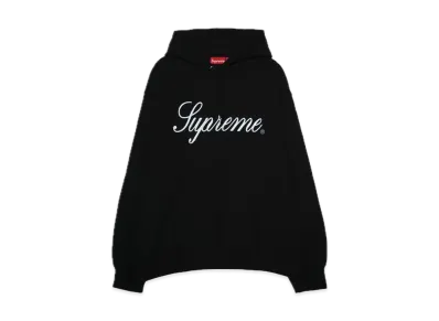 Supreme Embroidered Script Hooded Sweatshirt "Black"