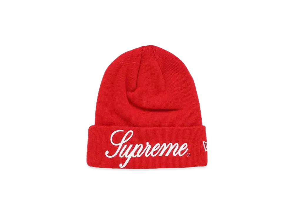 Supreme New Era Script Beanie "Red"