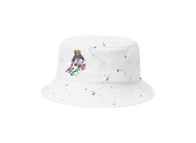 Polo Ralph Lauren Polo Bear Paint Splatter Bucket Hat "White"