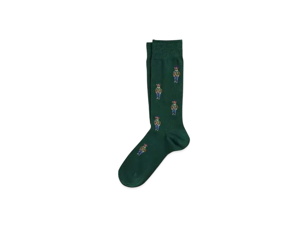 Polo Ralph Lauren Polo Bear Cotton Blend Trouser Socks "Green"