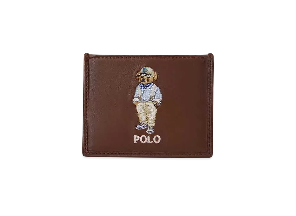 Polo Ralph Lauren Polo Bear Leather Card Case "Brown"