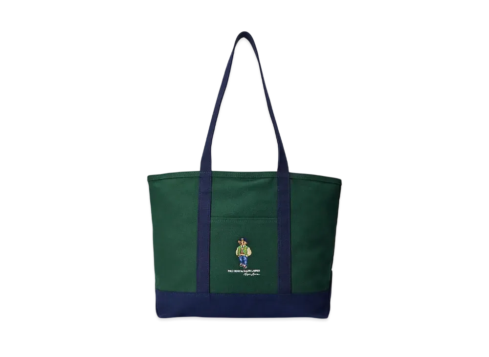 Polo Ralph Lauren Polo Bear Canvas Tote "Green"