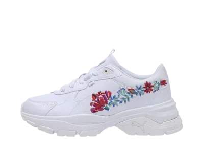 Puma Women's Cassia Via Embroidery "White/Feather Gray"