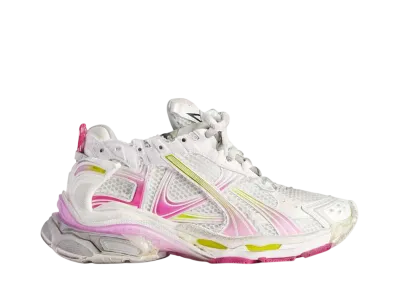 バレンシアガ ウィメンズ ランナー グラディエント スニーカー "ホワイト/ピンク/グレー/ネオンイエロー"