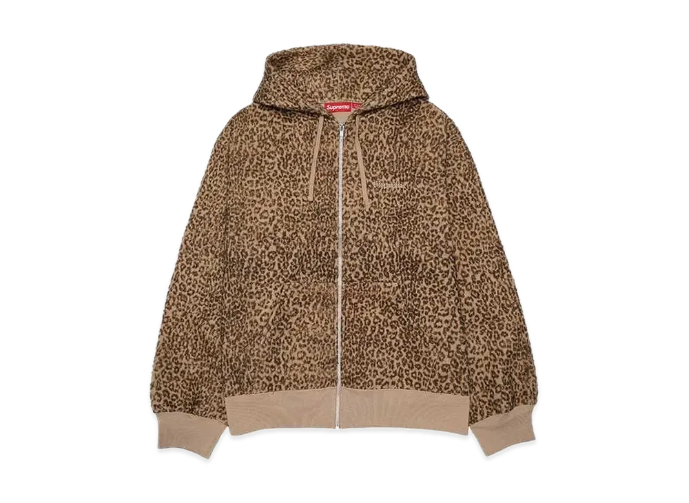 Supreme Pilled Zip Up Hooded Sweatshirt "Cheetah"