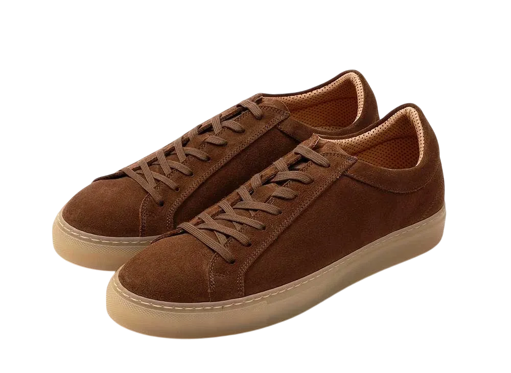 everyone Low Cut Suede Sneakers by Erik Schedin "Brown"