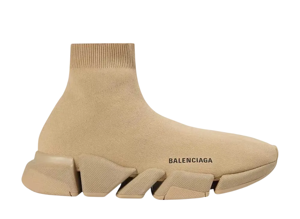 バレンシアガ スピード 2.0 モノカラー リサイクルニット スニーカー "ベージュ"