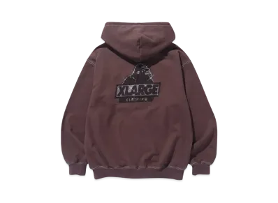 XLARGE RHINESTONE OG ZIP HOODED SWEATSHIRT "BROWN"