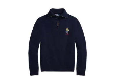 Polo Ralph Lauren Polo Bear Wool Quarter Zip Sweater "Blue"