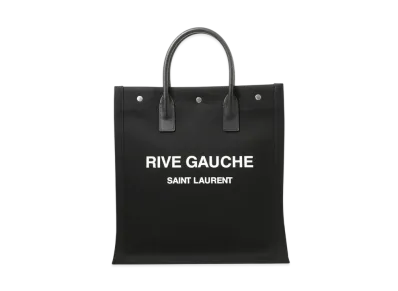 Saint Laurent Rive Gauche North/South Noe Tote Bag In Felt And Leather "Nero"
