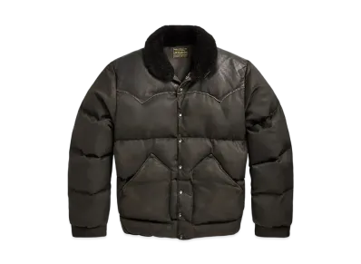 Polo Ralph Lauren Shearling Collar Leather Yoke Jacket "Black"