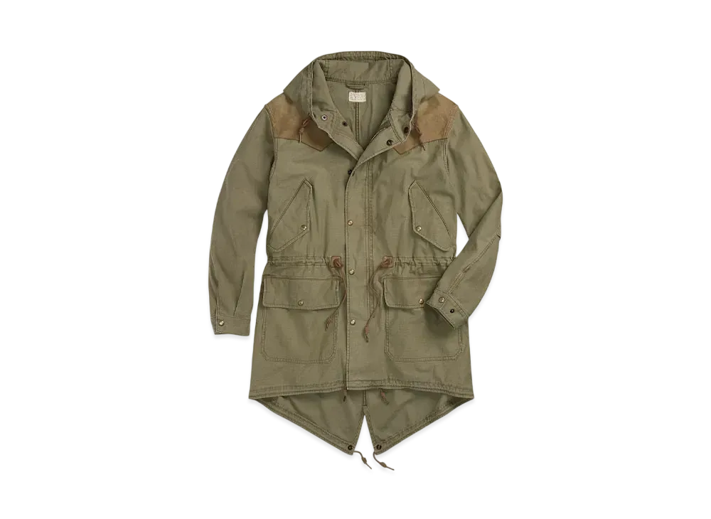 Polo Ralph Lauren Leather Yoke Satine Parka "Green"