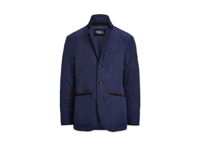 Polo Ralph Lauren Suede Trim Quilted Jacket "Navy"