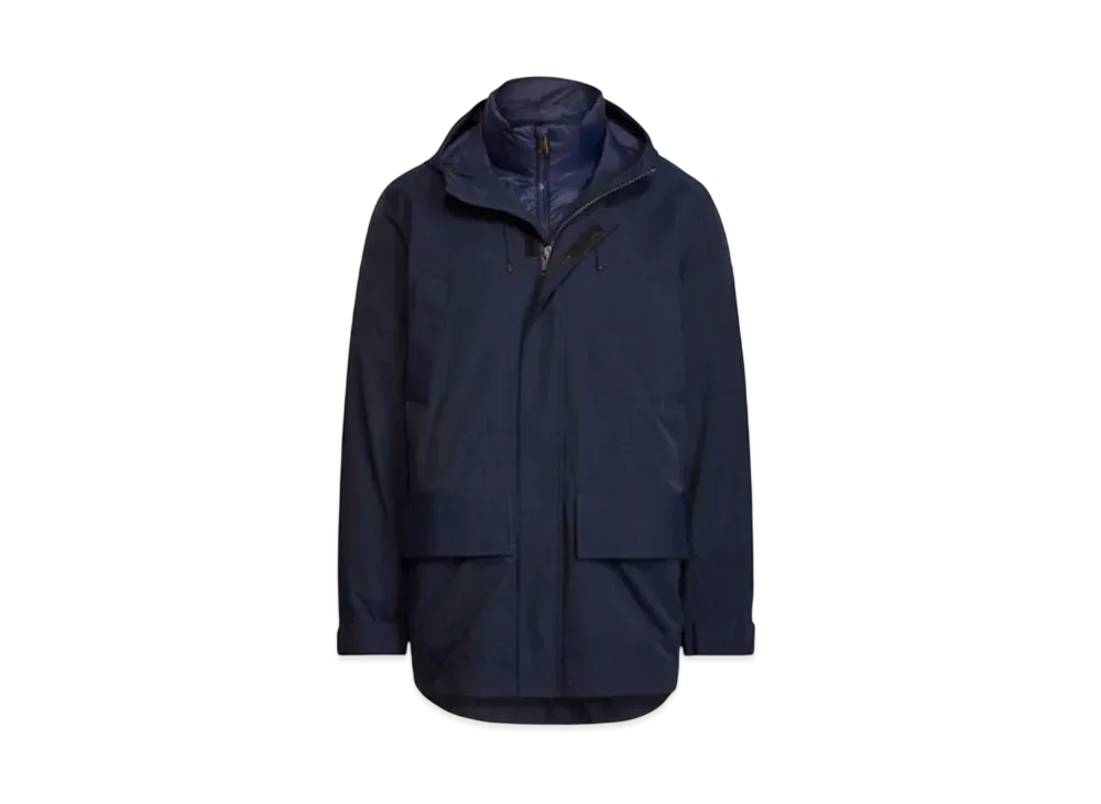 Polo Ralph Lauren Twill Hooded Coat & Quilted Liner "Navy"
