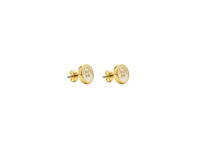 Marc Jacobs Button Enamel Stud Earrings "Gold/Cream"