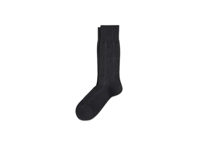 Polo Ralph Lauren Tonal Check Cotton Blend Dress Socks "Gray"