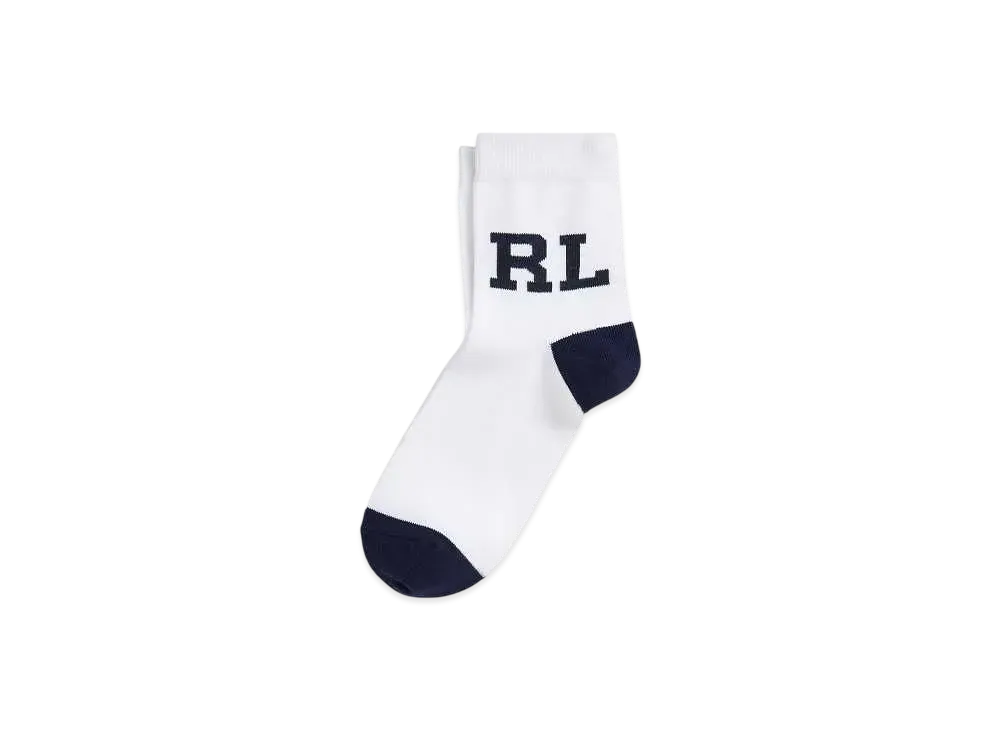 Polo Ralph Lauren Monogram Quarter Crew Socks "White"
