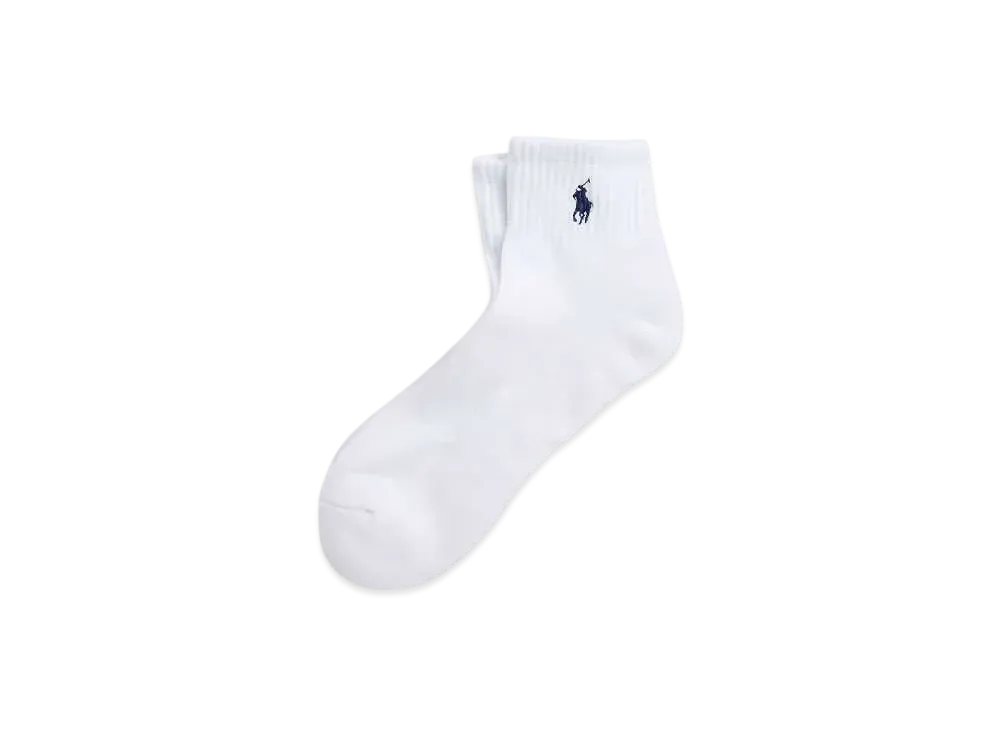 Polo Ralph Lauren Cotton Blend Quarter Crew Socks "White"