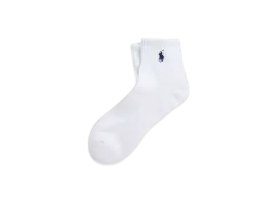 Polo Ralph Lauren Cotton Blend Quarter Crew Socks "White"