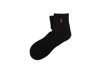 Polo Ralph Lauren Cotton Blend Quarter Crew Socks "Black"