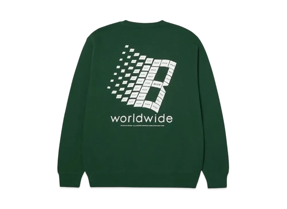 HUF x Bronze56K Crewneck "Forest Green"