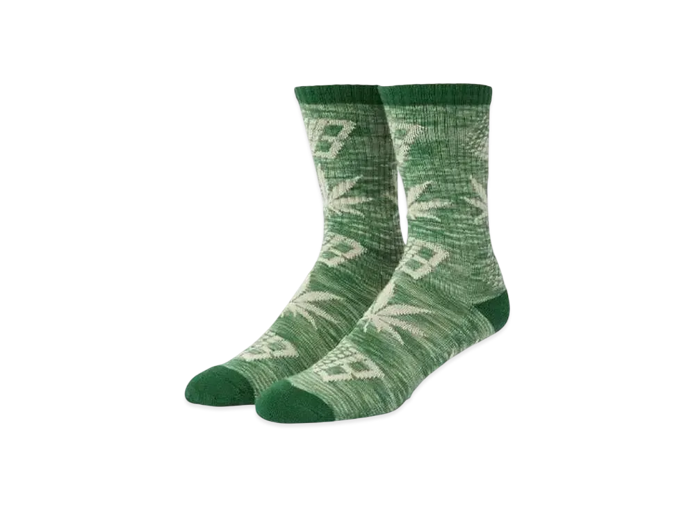 HUF x Bronze56K Plantlife Marred Socks "Green"