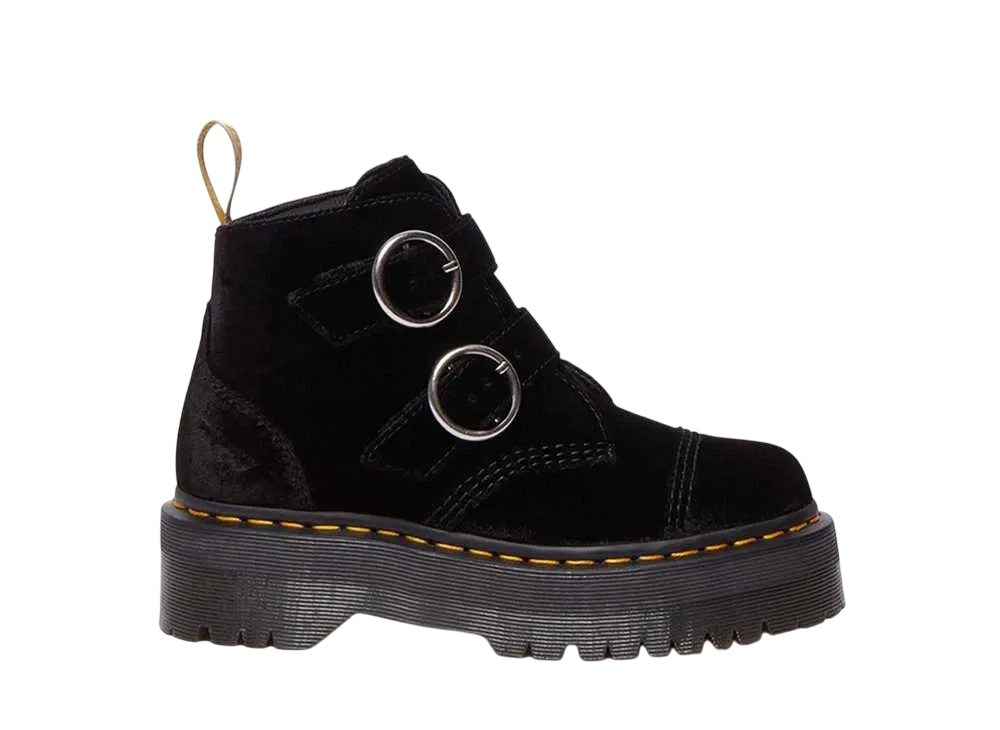 ドクターマーチン ウィメンズ ヴィーガン DEVON2 ストラップブーツ "ブラック"