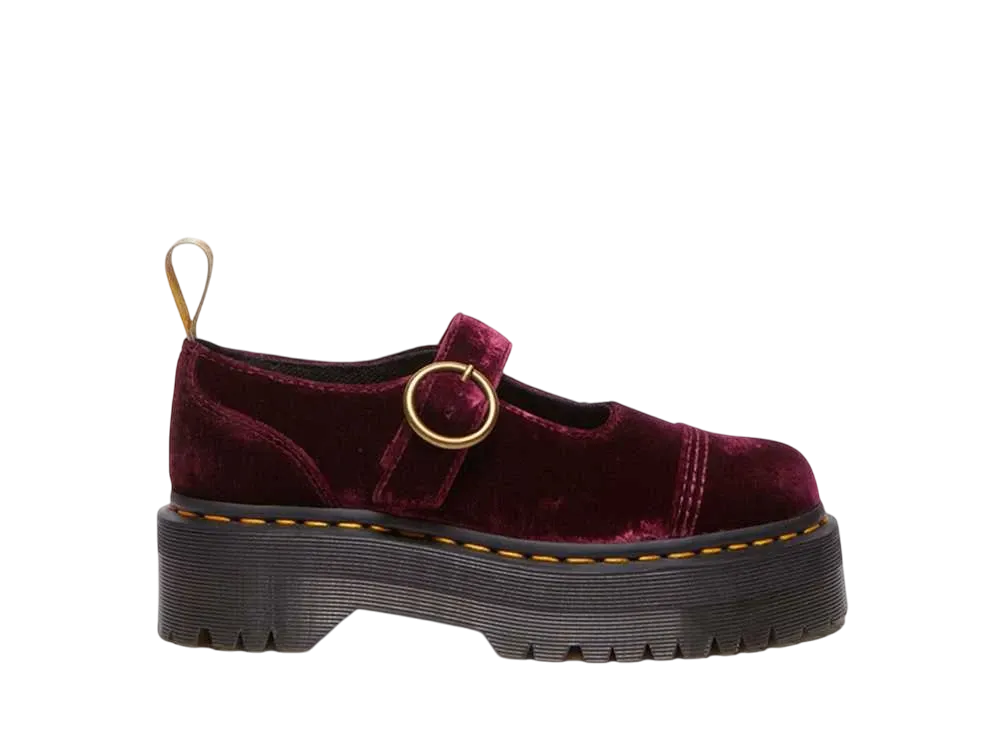 Dr.Martens Women's Vegan Addina Mary Jane Shoes "Cherry Red"