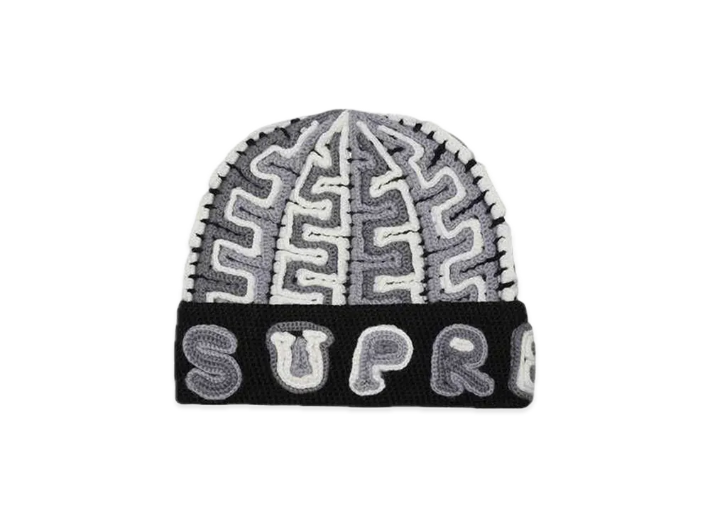 Supreme Yarn Applique Beanie "Black"