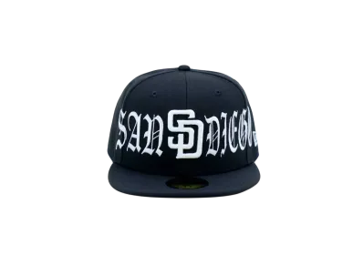 NEW ERA x THE CAP 59Fifty 'Black Letter' San Diego Padres "Black"