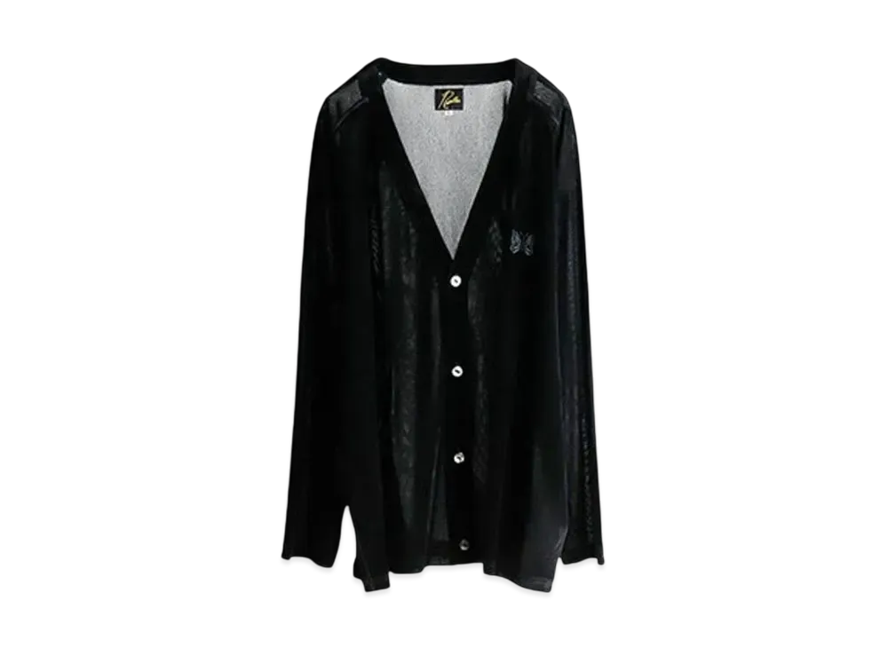 NEEDLES Flocky Printed V-neck Mesh Cardigan 