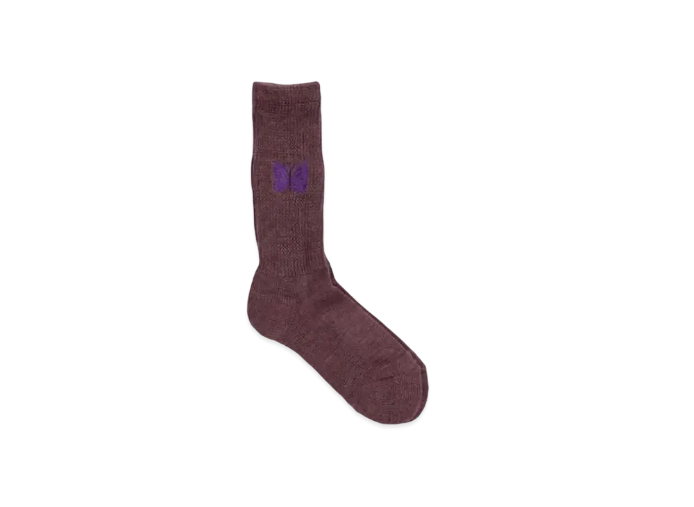NEEDLES Merino Wool Pile Socks "Plum" PU066