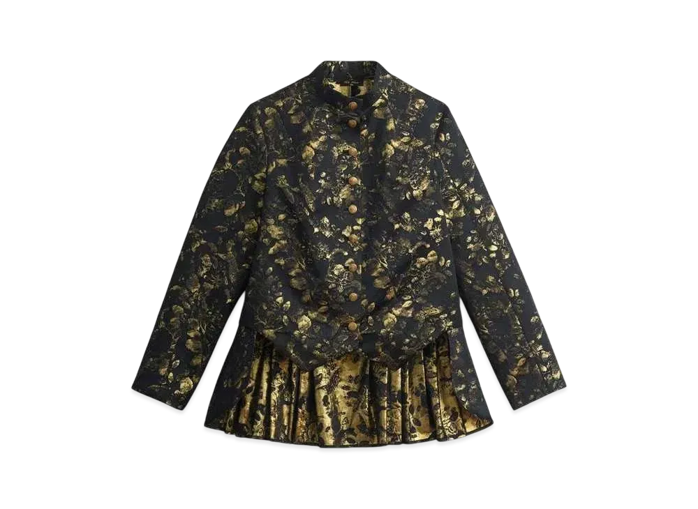 ZARA x Kate Moss Metallic Jacquard Tops "Black"
