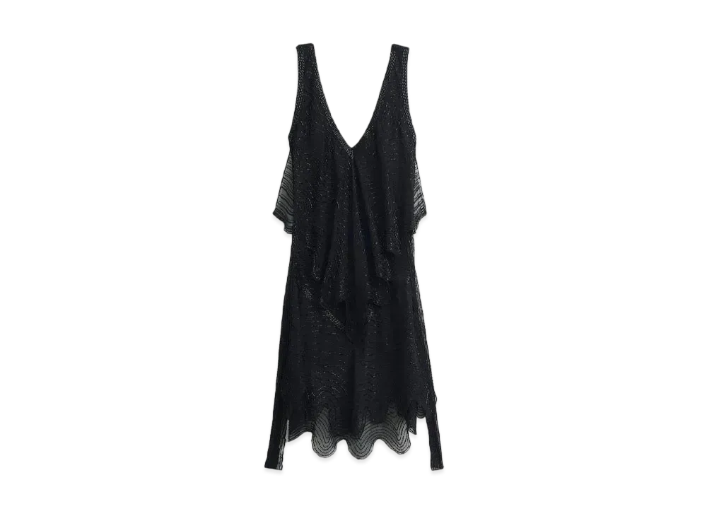 ZARA x Kate Moss Asymmetric Beads One Piece "Black"