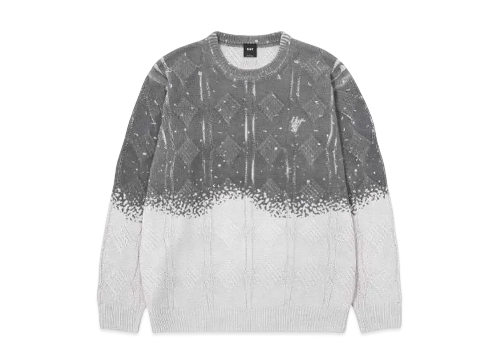HUF Winter 24 1984 Gradation Sweater "Light Gray"