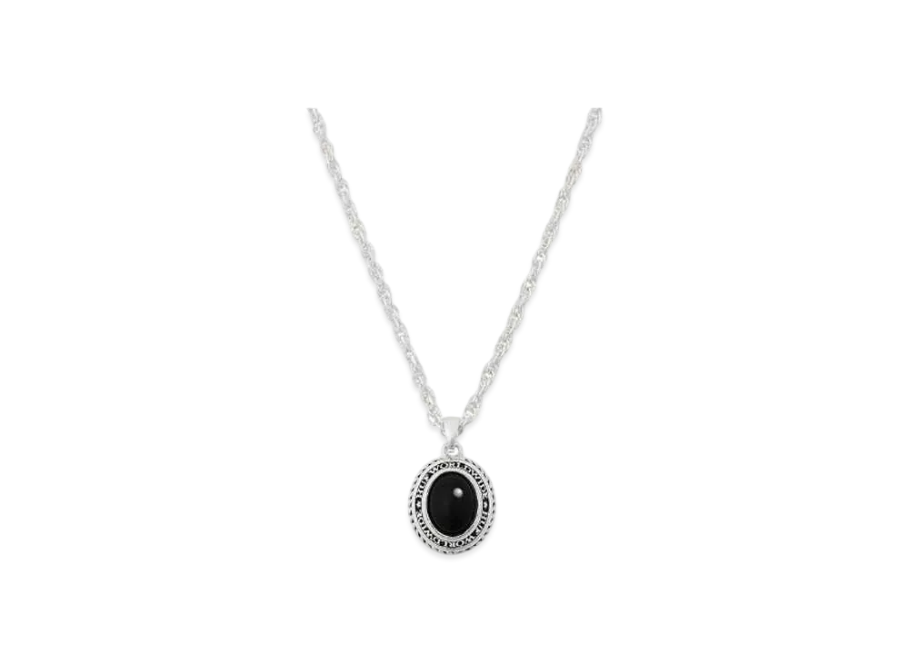 HUF Winter 24 Oval Stone Necklace "Silver"