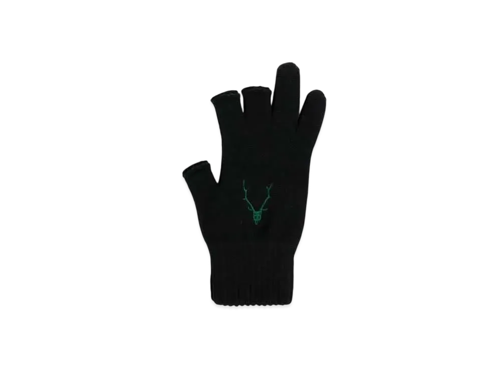 SOUTH2 WEST8 Wool & Acrylic Knit Gloves "Black" PU434